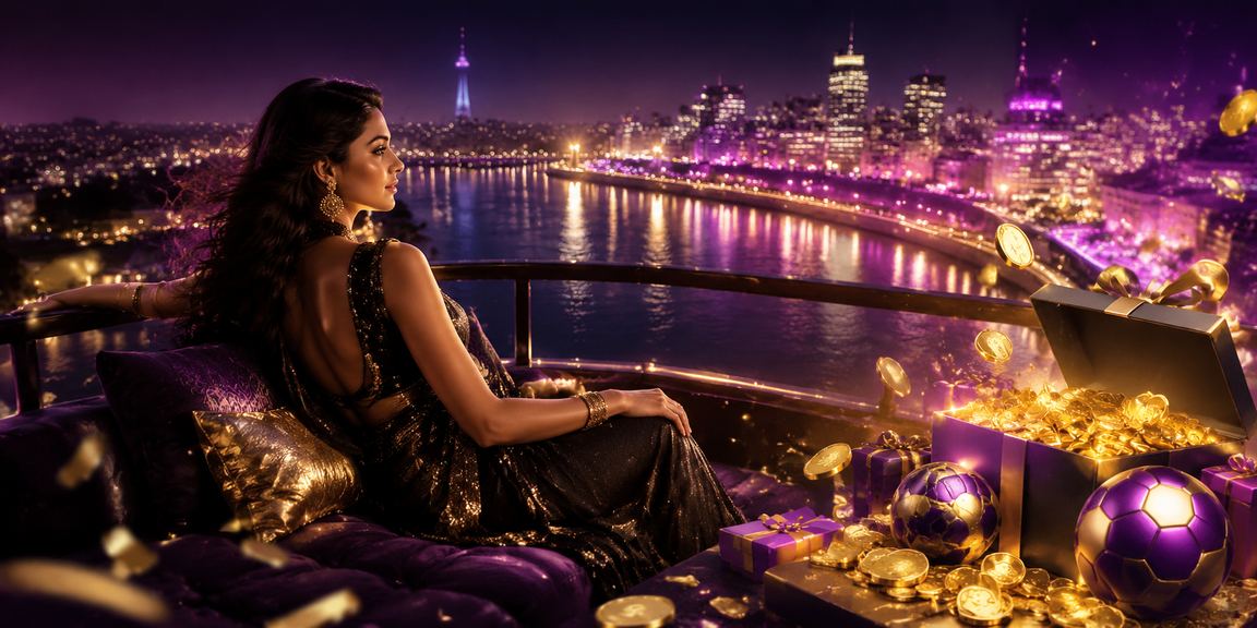 Neon-lit Ahmedabad riverfront with casino and betting nightlife