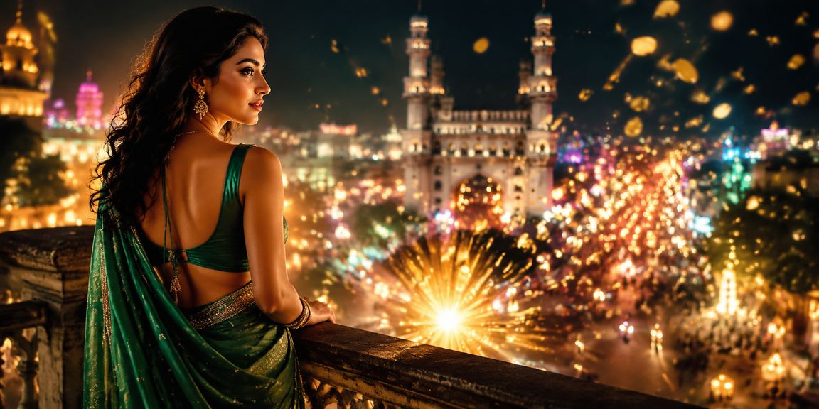 Hyderabad cityscape with Charminar and vibrant local scene